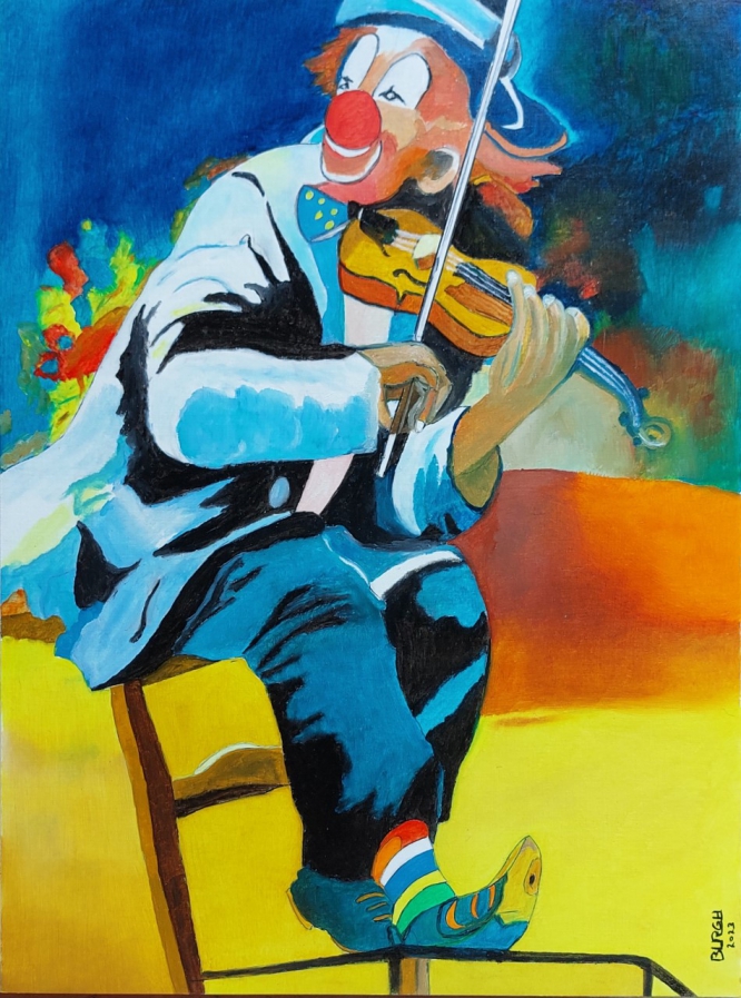 470 Clown playing the violin