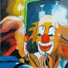 469 Clown printing his self in mirror